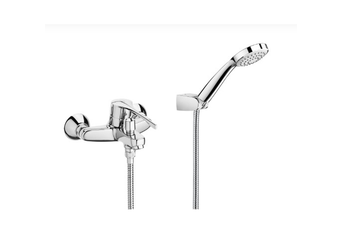 PRO - Mezclador monomando exterior para baño-ducha con inversor automático, ducha de mano, flexible de 1,70 m. y soporte de duch