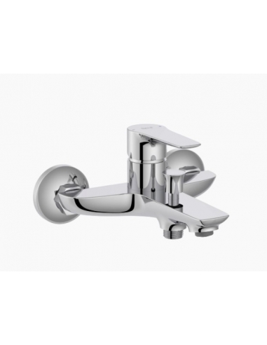 Grifería exterior para baño-ducha con inversor automático. Incluye ducha de mano Natura 80/1, flexible de PVC de 1,7 m y soporte